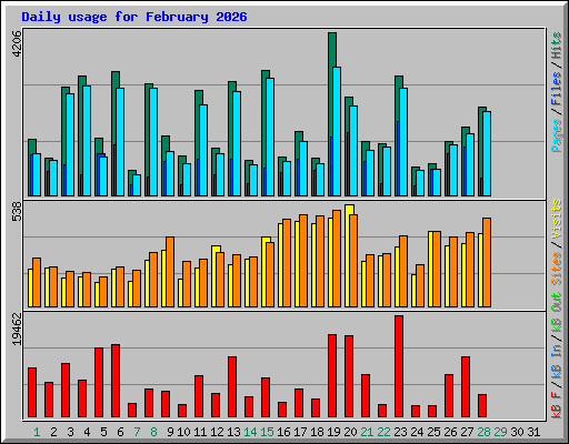 Daily usage for February 2026