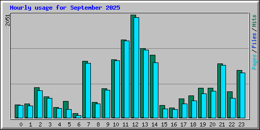 Hourly usage for September 2025