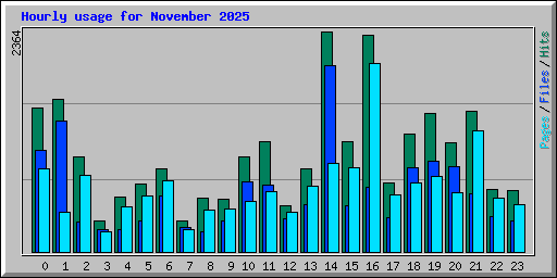 Hourly usage for November 2025